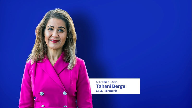 Tahani Siddik on blue background