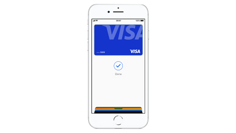 visa card on mobile screen